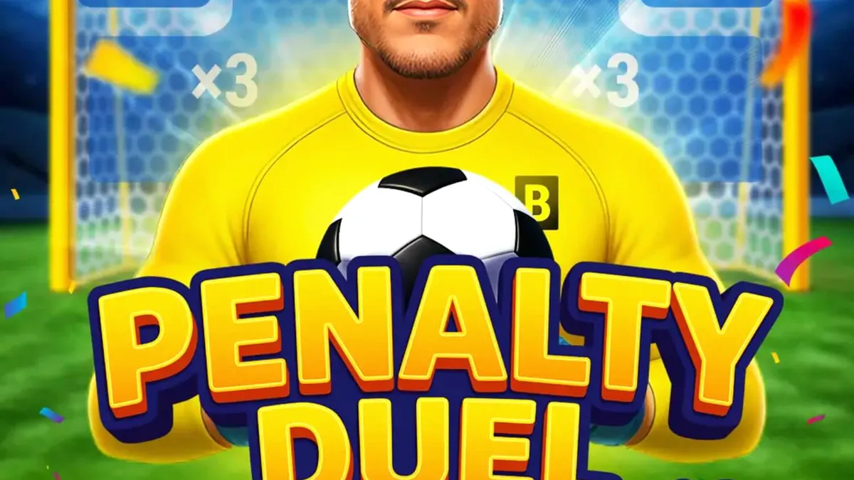 Pemain sedang bersiap melakukan tendangan penalti dalam permainan Penalty Duel dengan Júlio César.