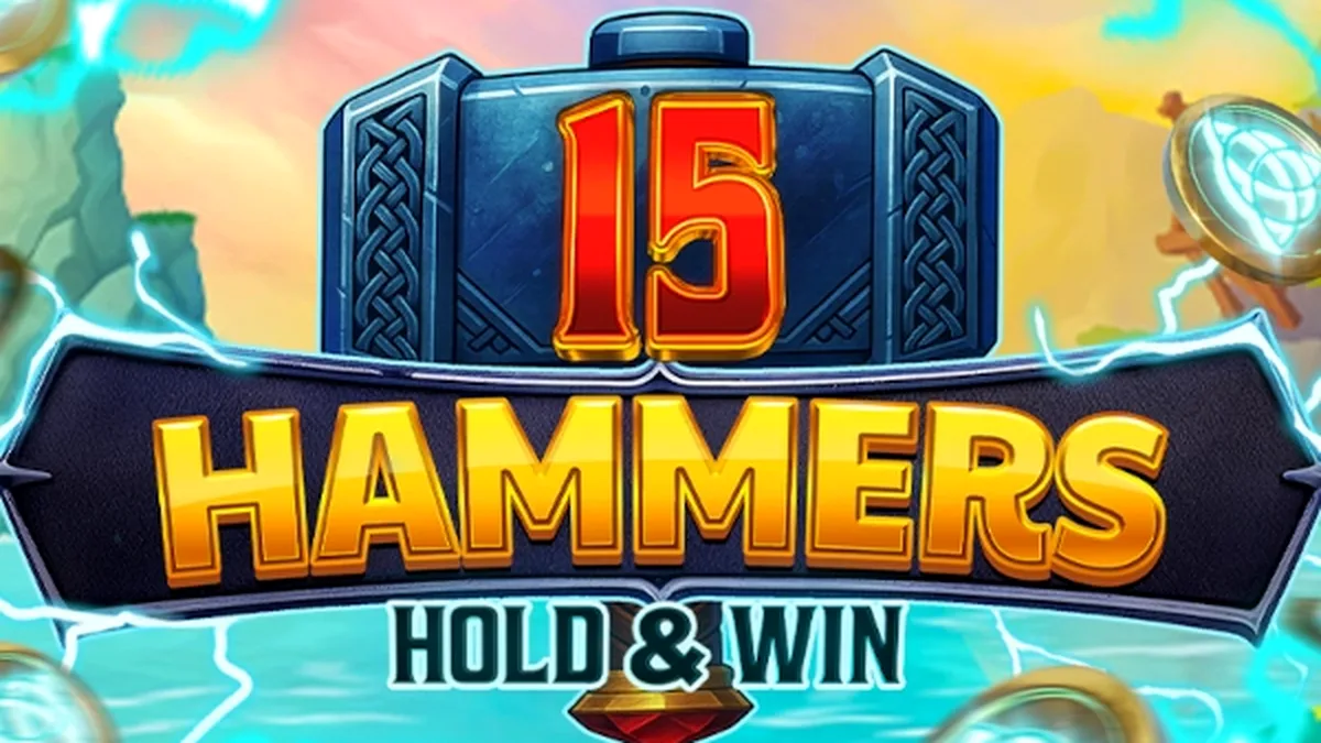 Tampilan antarmuka permainan slot 15 Hammers: Hold & Win