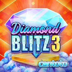Tampilan visual slot Diamond Blitz 3 dengan simbol buah dan berlian yang cerah